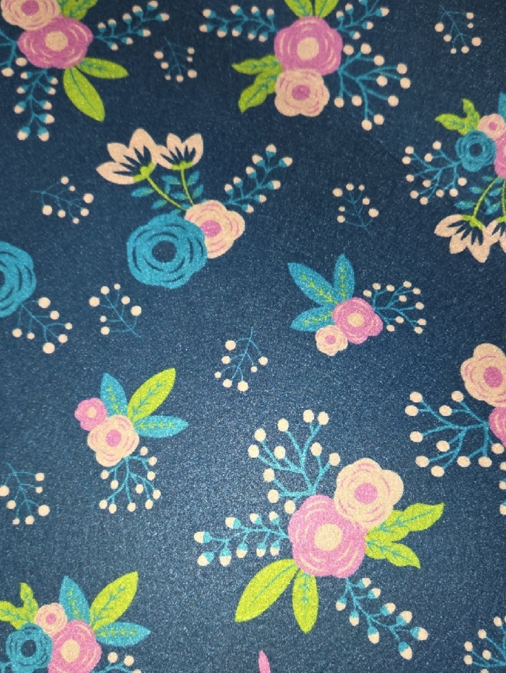 Hobby Lobby Navy Floral with Pink and Teal Blooms Felt Sheets - Picture 4 of 4